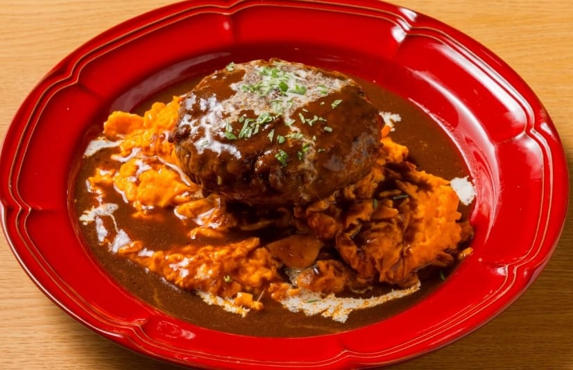 常陸牛100%PREMIUMハンバーグ&ひまわりっこ玉子のオムライス 林音デミグラスソース