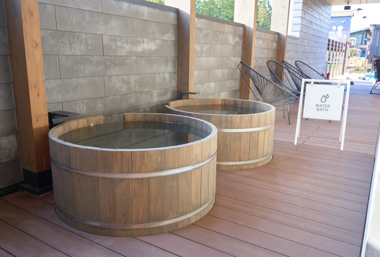 井戸水の水風呂